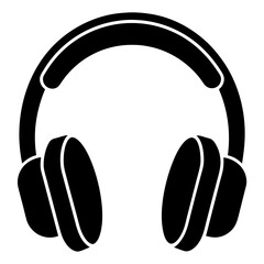 Headphones icon vector art silhouette illustration.	