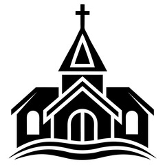 church logo icon silhouette vector