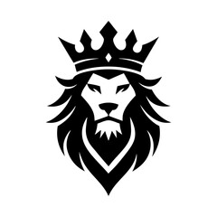 Royal king lion crown logo design vector art illustration	