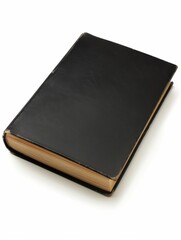 Black Book. Blank Hardcover Cover of a Black Book on White Background