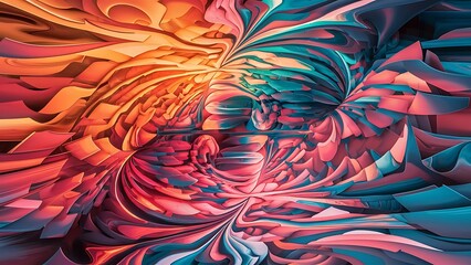 Psychedelic abstract wallpaper with swirling patterns and vibrant colors