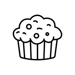muffin, line style icon, isolated background