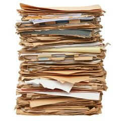 a old stack of papers documents work transparent background