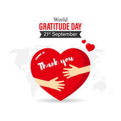 Vector illustration of World Gratitude Day social media feed template