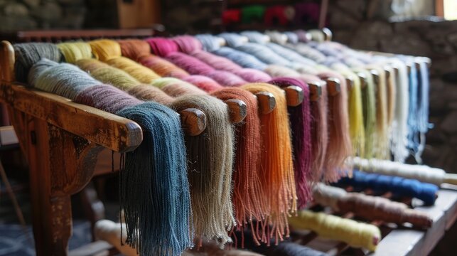 Alpaca wool dyed and woven naturally