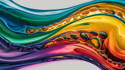 colorfull liquid acrylic paint or fluid bubble flow wallpaper