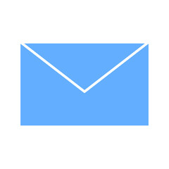 Blue envelope icon. Simple mail symbol. Vector illustration.
