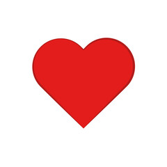 Red heart icon. Vector love symbol. Simple heart shape.