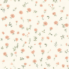 Fototapeta premium rose, floral print, Continuous in four directions 
