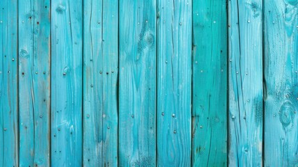 Naklejka premium Blue Board. Bright Turquoise Wooden Plank Background with Vertical Shabby Texture