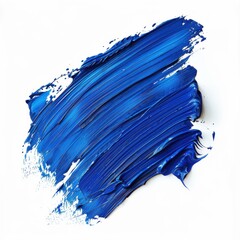 Blue Brush. Abstract Acrylic Artwork Background with Bright Blue Colors