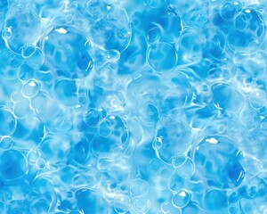 Blue Bubbles Background. Seamless Abstract Liquid Water Pattern in Blue Tones