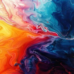 Fototapeta premium Abstract colorful painting with swirling patterns.