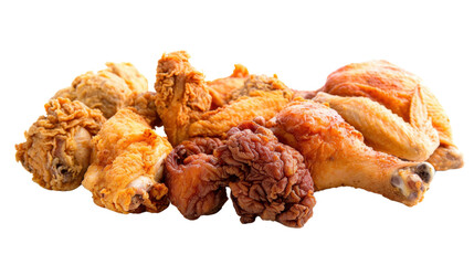 Crispy fried chicken on transparent background