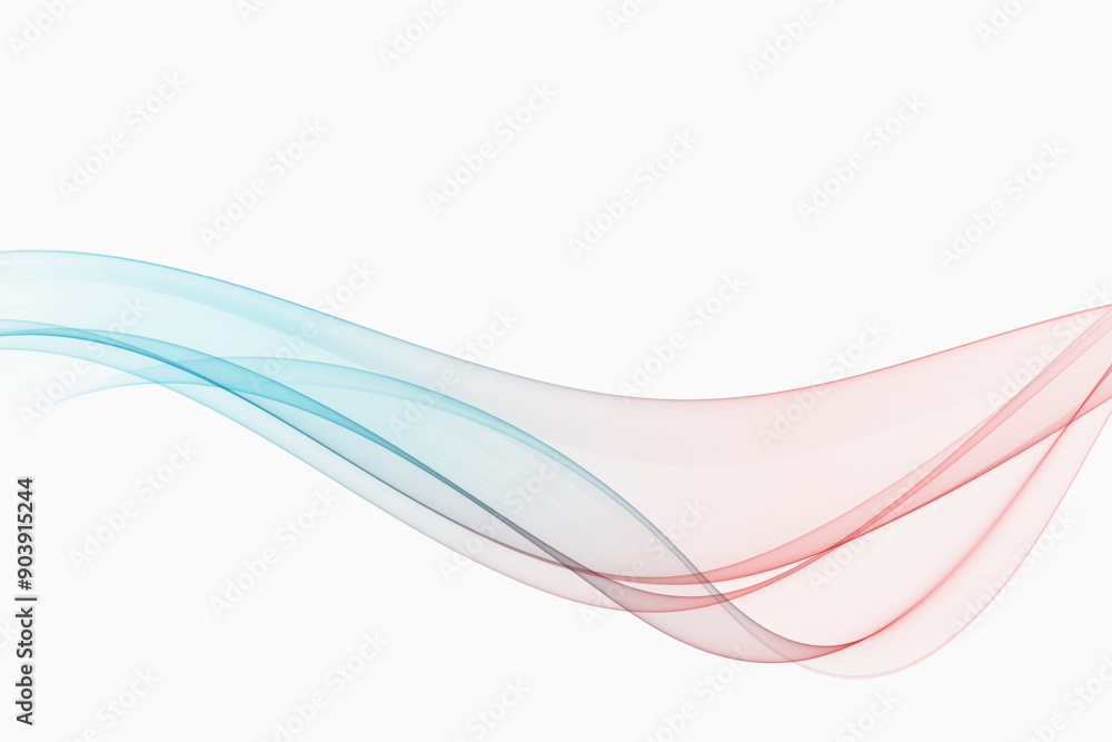 Poster stream of colored transparent wave, design element.