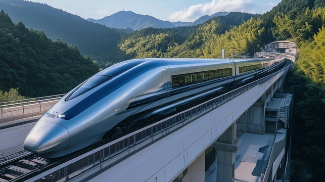 high speed super fast modern bullet train based on hyper loop system