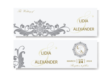 The Blooms Greenery Floral Foliage Ornament Corner Text Separator Elegance Frame for Invitations