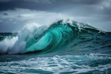 Blue Green Wave. Ocean Storm with Big Waves in the Sky - Nature's Beauty