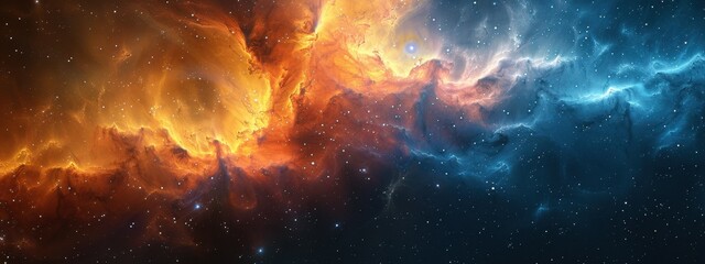 Fototapeta premium Experiment with different styles, from realistic to abstract, to capture the essence of the nebula's beauty.