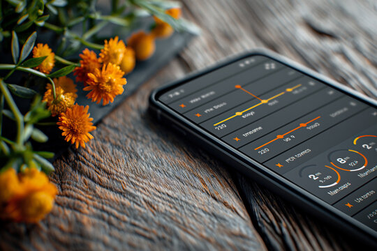 a smartphone screen displaying a time management app with a well-organized daily schedule, reminders, and notifications, showing the use of technology for effective planning