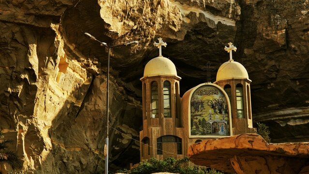 Egypt, Cairo. Church inside the cave in the garbage city. St. Simon "The Tanner" Monastery