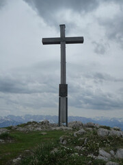 Krottenkopf mountain summit cross, Bavaria, Germany