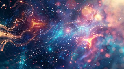 Obraz premium Cosmic Energy Flow - Abstract Digital Artwork