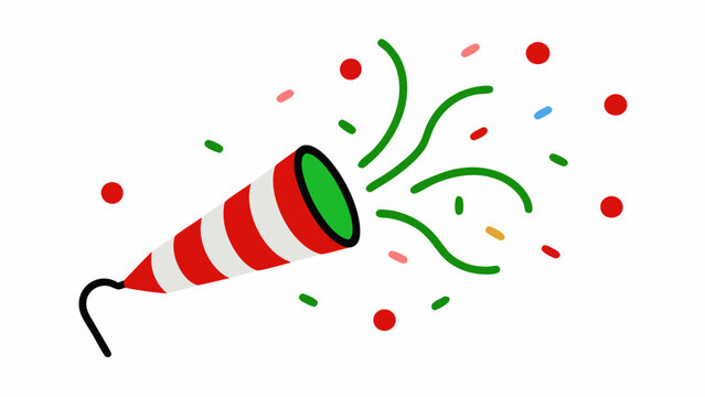 recommend clip art: Christmas Party Popper Line Art