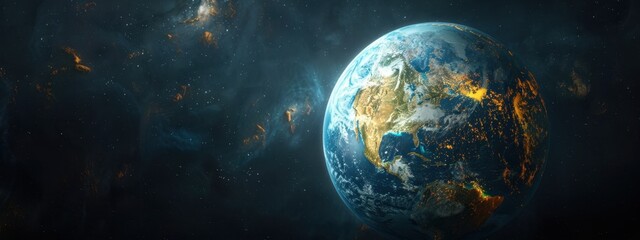 A vibrant image of Earth floating in the vastness of space.