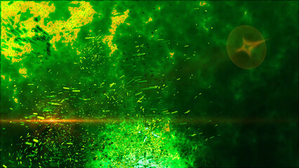 bright sparkling sparks and smoke from the fire
