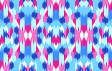 Design Textile ikat wave abstract geometric ikat, design ikat vector for background, wallpaper, carpet, wrapping, fabric, textile fashion wearing.