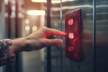 A worker is operating remote swtich to control overhead crane at the factory warehouse. Industrial working action photo. Close-up.. Beautiful simple AI generated image in 4K, unique.