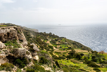 Dingli cliffs and sea view. Sunset. Malta