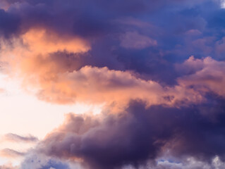 Dramatic sky background with clouds.