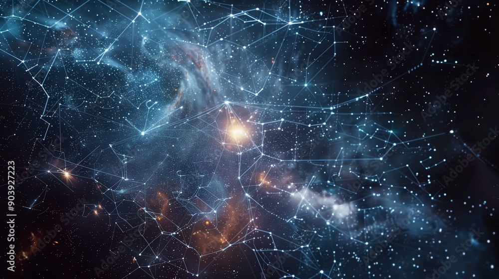 Poster detailed digital background animation for network security, iot, or general tech topics. space, gala