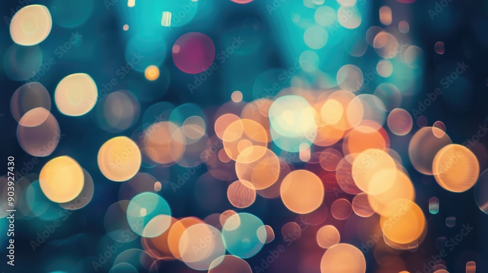 Poster bokeh image capturing urban nighttime lights