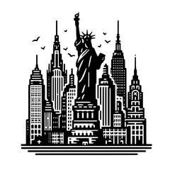 Fototapeta premium New York city vector illustration isolated