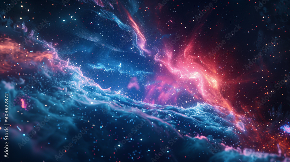 Poster detailed digital background animation for network security, iot, or general tech topics. space, gala