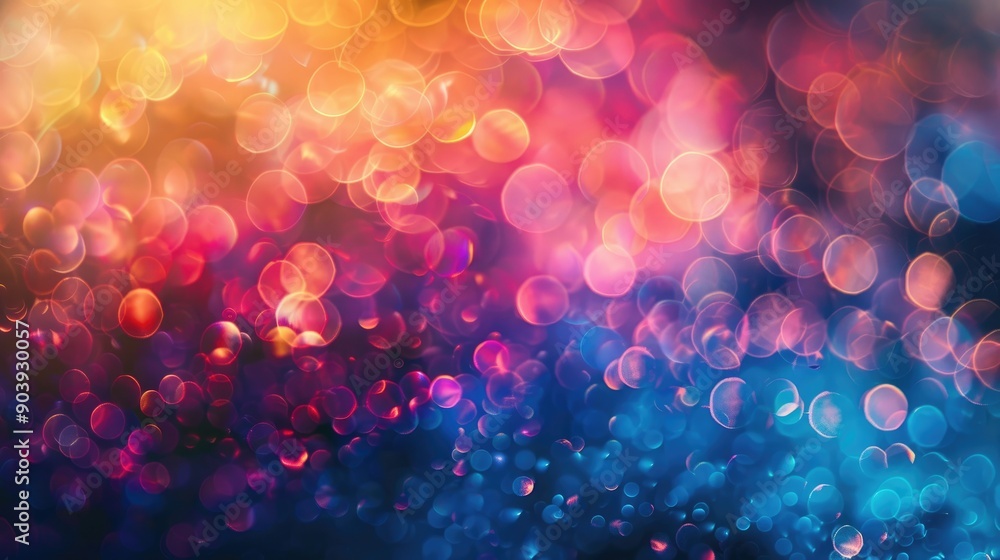 Poster Colorful bokeh abstraction for backdrop