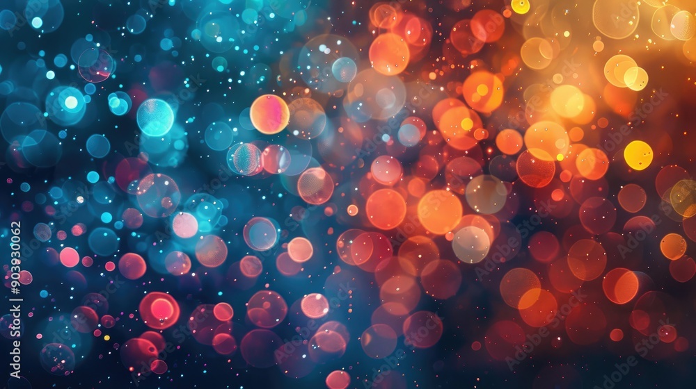 Poster Colorful bokeh abstraction for backdrop