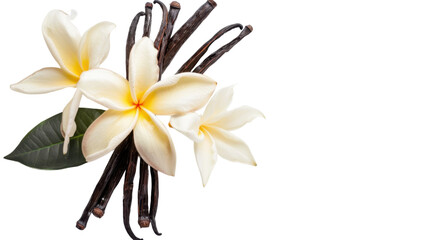 Aroma of vanilla on transparent background