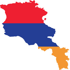 Armenia country map with flag