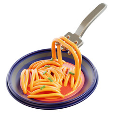 3D Pasta Isolated Icon Illustration Render