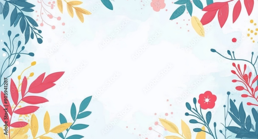 Poster a set of three horizontal banners with abstract shapes in multicolor