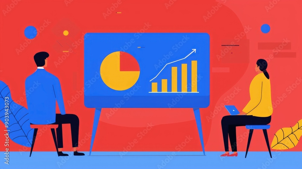 Poster of flat design seo strategy planning graphic with a professional team collaborating and analyzing da