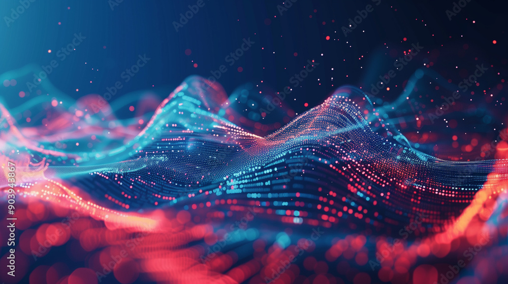 Poster background design featuring the concept of big data visualization.