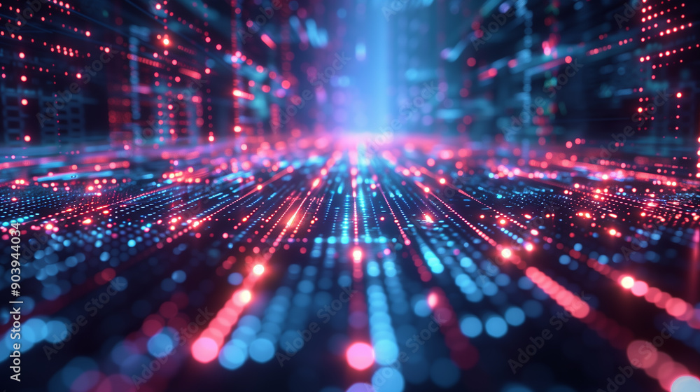 Poster background design featuring the concept of big data visualization.
