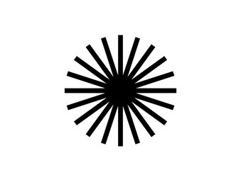 Obraz premium Black Sunburst Design on White Background: A Bold Abstract Element