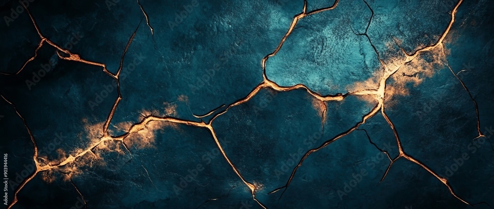 Poster gold and deep blue abstract texture with a luxurious marble surface. use it for sophisticated backgr