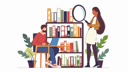 Professional Man Searching Through Document Folders in Office Library